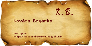 Kovács Bogárka névjegykártya